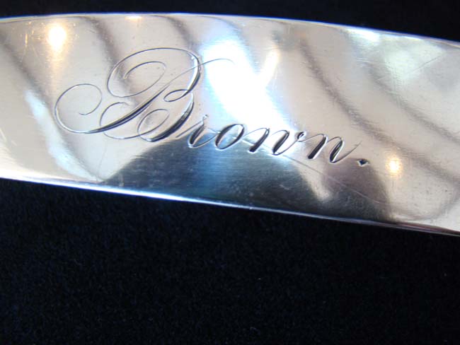 A fine and large Coin Silver Ladle made by Benjamin Frobisher of Boston circa 1820 for the BROWN family of Rhode Island — image 2